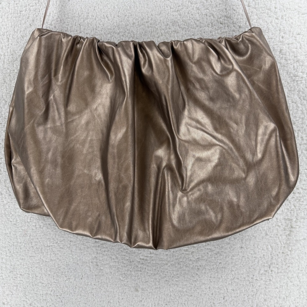 4SI3NNA Skirt Womens Small‎ Brown Bronze Faux Leather Bubble Mini Party NWT
